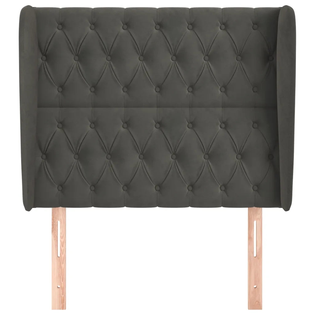 Testiera | Testata ad Orecchio GrigioScuro 103x23x118/128cm in Velluto