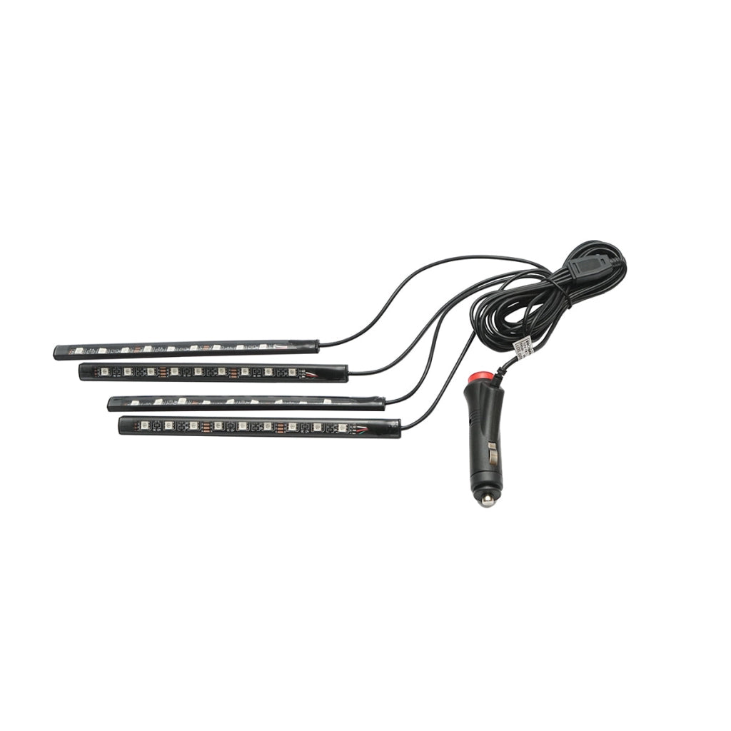 Striscia luminosa ambientale LED per auto 12V, 9W con telecomando, controllo musicale 4x22cm RGB