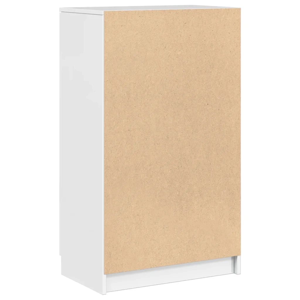 Scarpiera Bianco Lucido 59x35x100,5 cm in Legno Multistrato 811445