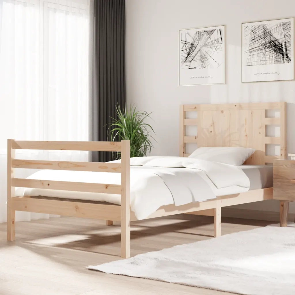 Giroletto senza Materasso-Struttura Letto 90x200 cm in Legno Massello di Pino 977415