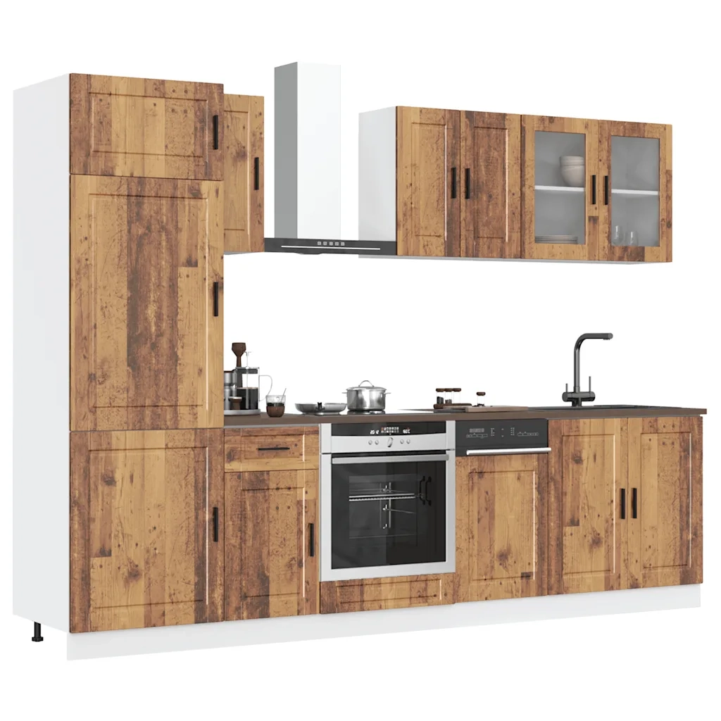 Set Mobili da Cucina 8 pz Kalmar Legno Vecchio in Truciolato 3314819