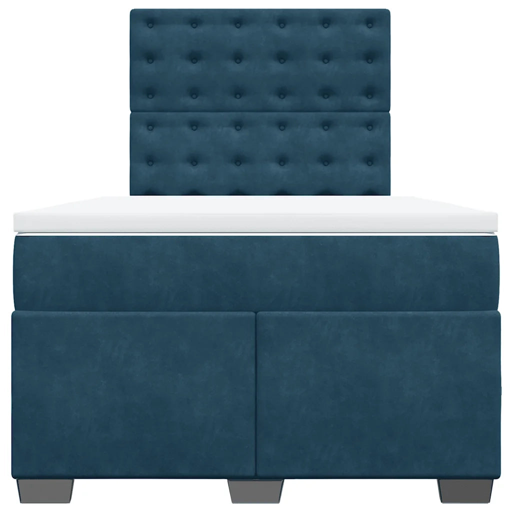 Giroletto a Molle con Materasso Blu 120x190 cm in Velluto