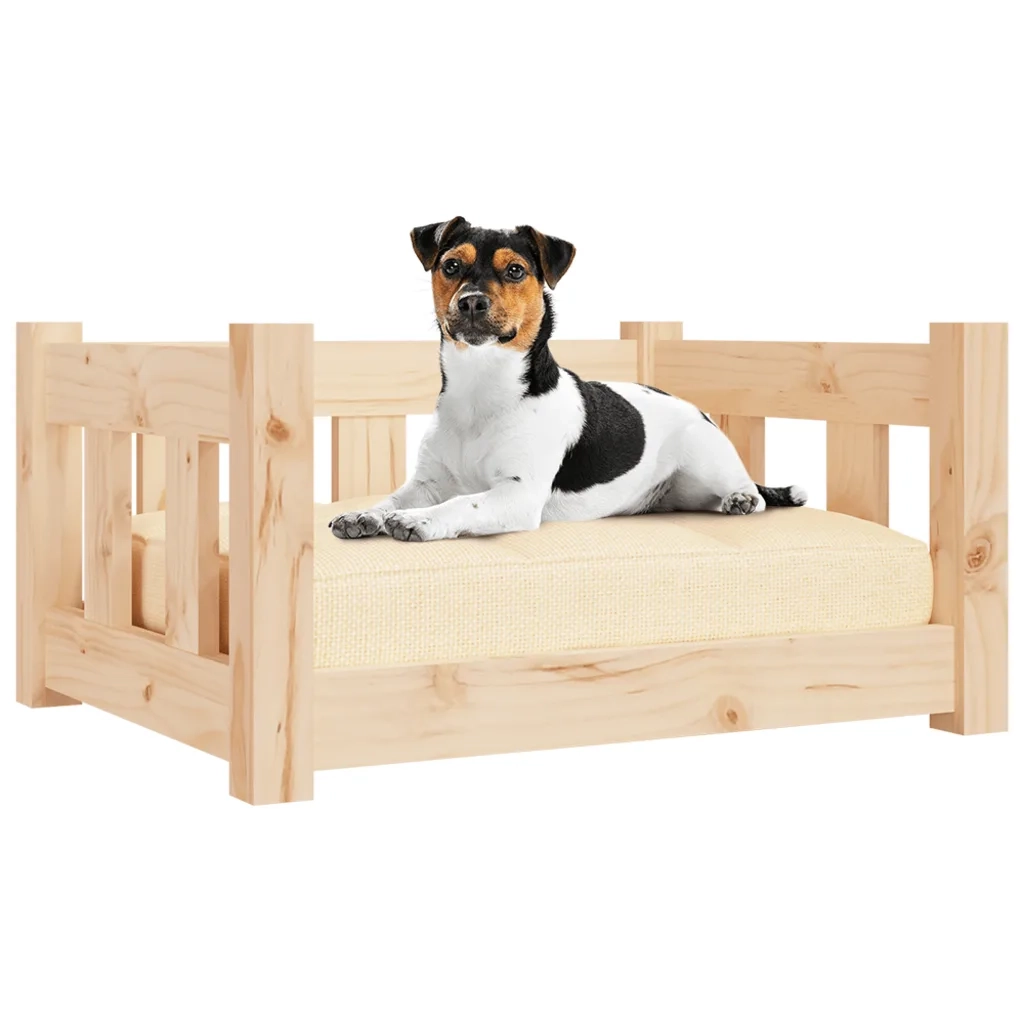 Cuccia per Cani 55,5x45,5x28 cm in Legno Massello di Pino 833251
