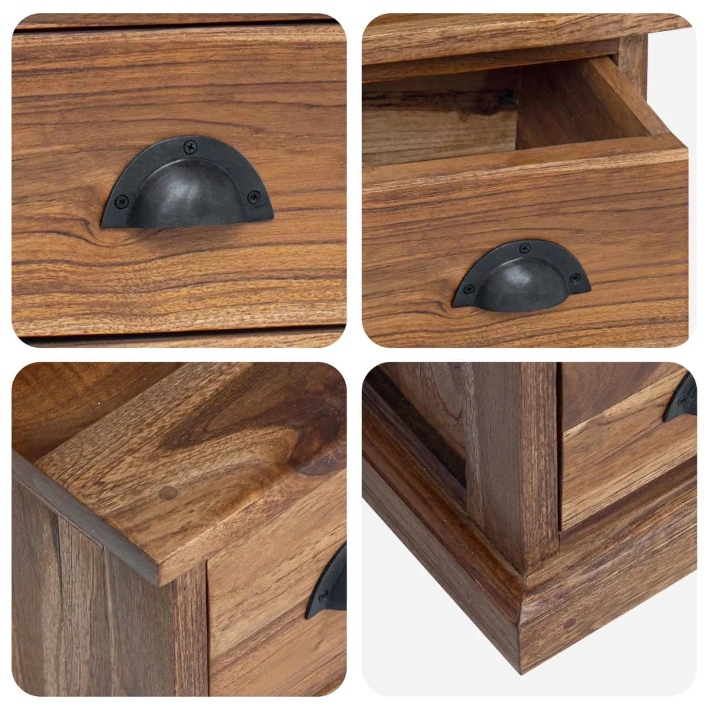 Supporto TV Naturale 110 x 30 x 40 cm Legno di teak solido 42017955