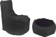 Poltrona Pouf e Tavolino in Acrilico Pomodone Grigio Scuro
