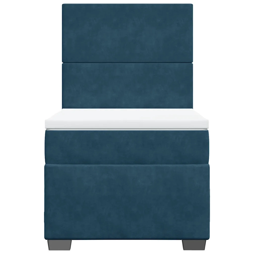 Giroletto a Molle con Materasso Blu 90x190 cm in Velluto