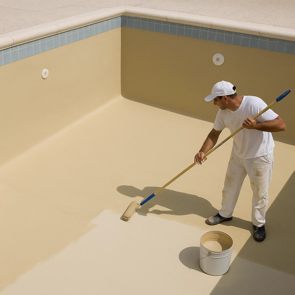 Aquarius pittura acrilica piscine cemento colore sabbia italia colorpaint *** formato 13 lt, confezione 1