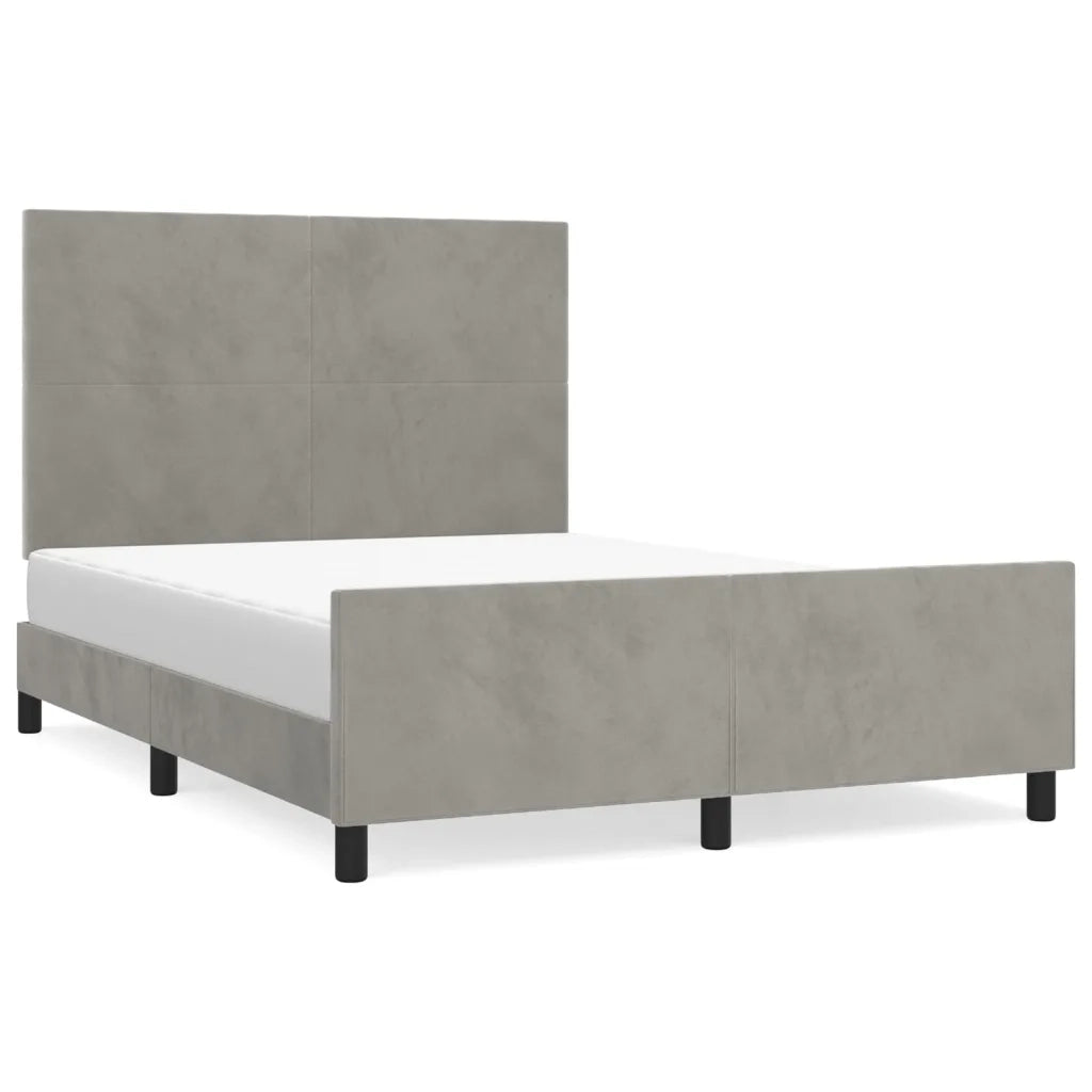 Giroletto senza Materasso Grigio Chiaro 140x190 cm Velluto 3125629