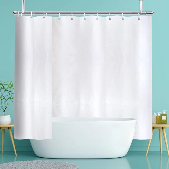 Douchegordino 240x200 Bianco Antischiuma, Tela Polyester Stoffa Douchegordino con Magnete Impermeabile alla Marea Lavabile in Macchina, Larghezza Extra 240 x Altezza 200cm
