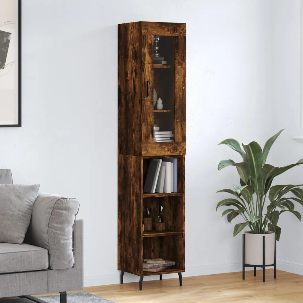 Credenza Rovere Fumo 34,5x34x180 cm in Legno Multistrato 3199382
