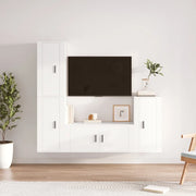 Set di Mobili Porta TV 4 pz-Set di 4 Credenza per TV Bianco in Legno Multistrato 178761