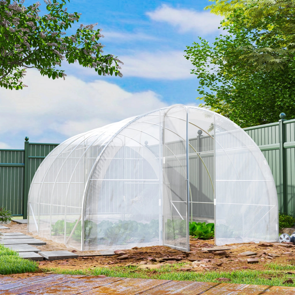 Serra da Giardino Tunnel ¨C zephmum ¨C Grigio 4x3x2 m 12 m2 con 2 Porte