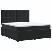 Letto box spring con materasso Nero 160 x 200 cm Velluto 3454639
