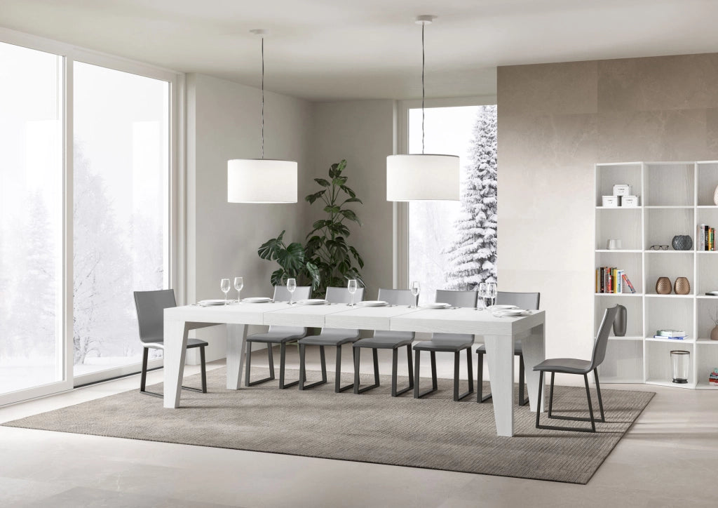 Tavolo allungabile 90x200/460 cm Naxor Premium bianco frassino