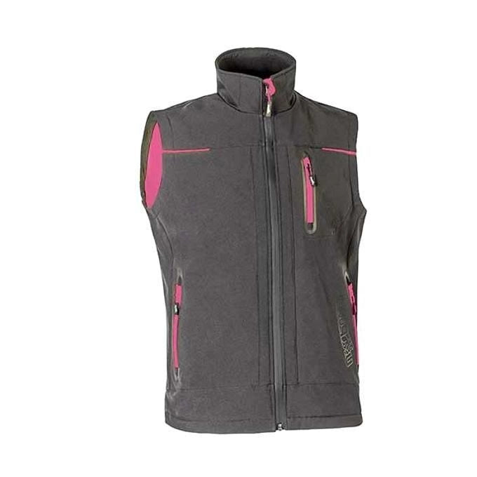 U-Power FU188GF Universe Lady Gilet da Lavoro Softshell Donna Membrana U-Tex 4 Stagioni colore Grigio Fucsia