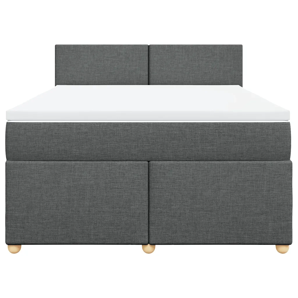 Giroletto a Molle con Materasso Grigio Scuro 140x190 cm Tessuto 3286669
