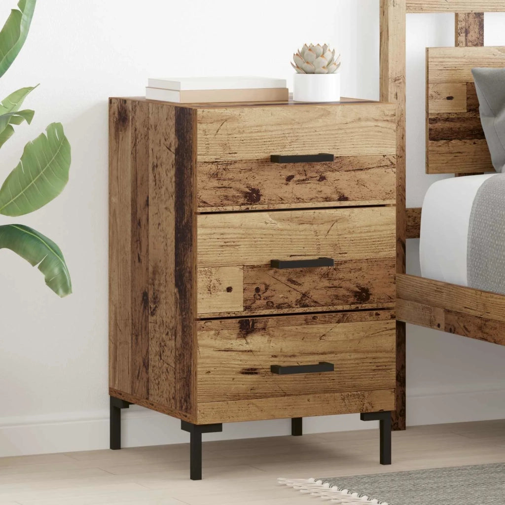 Armadio da Notte con cassetto Legno vecchio 40 x 40 x 66 cm 882116