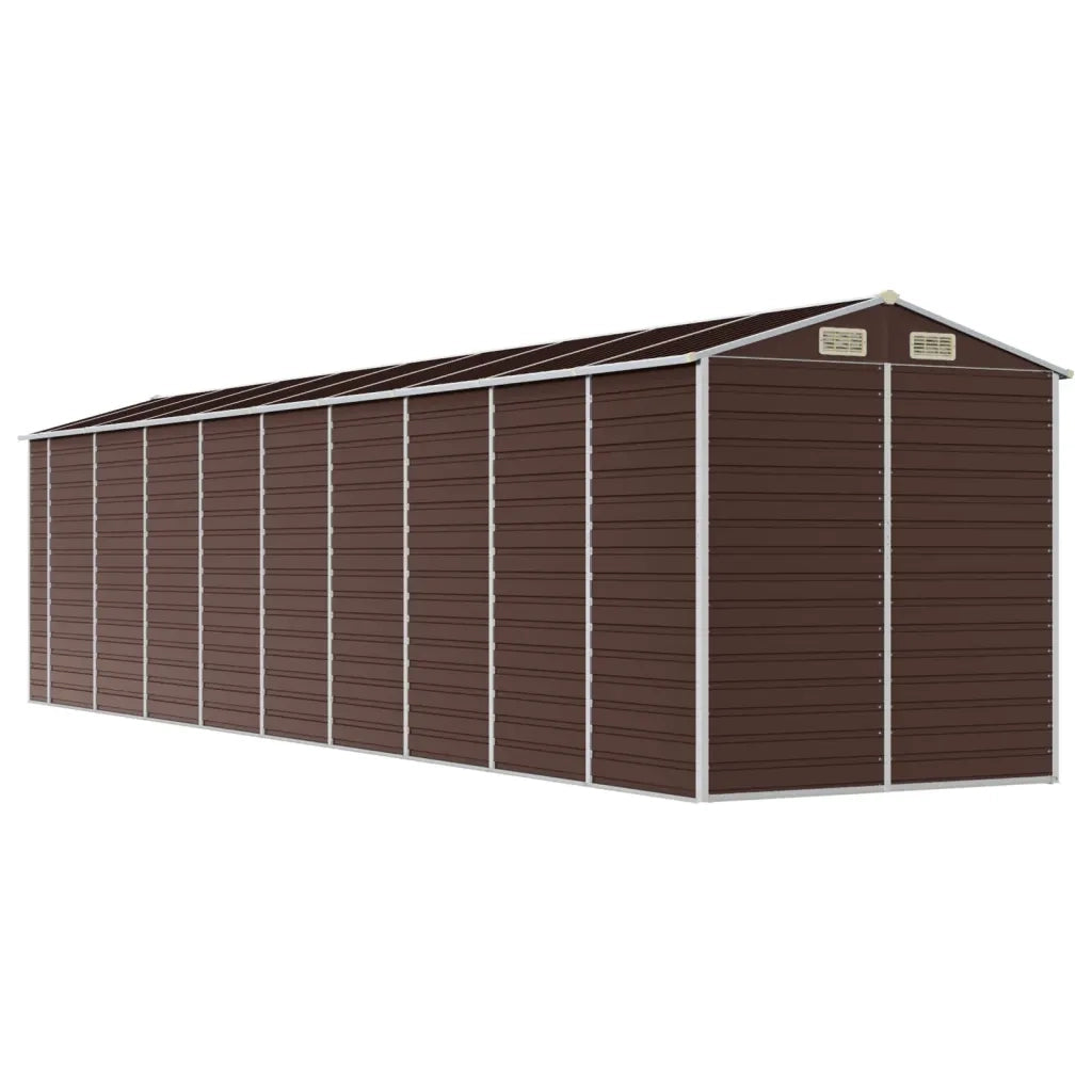 Capanno da Giardino Marrone 191x810x198 cm in Acciaio Zincato 3188272