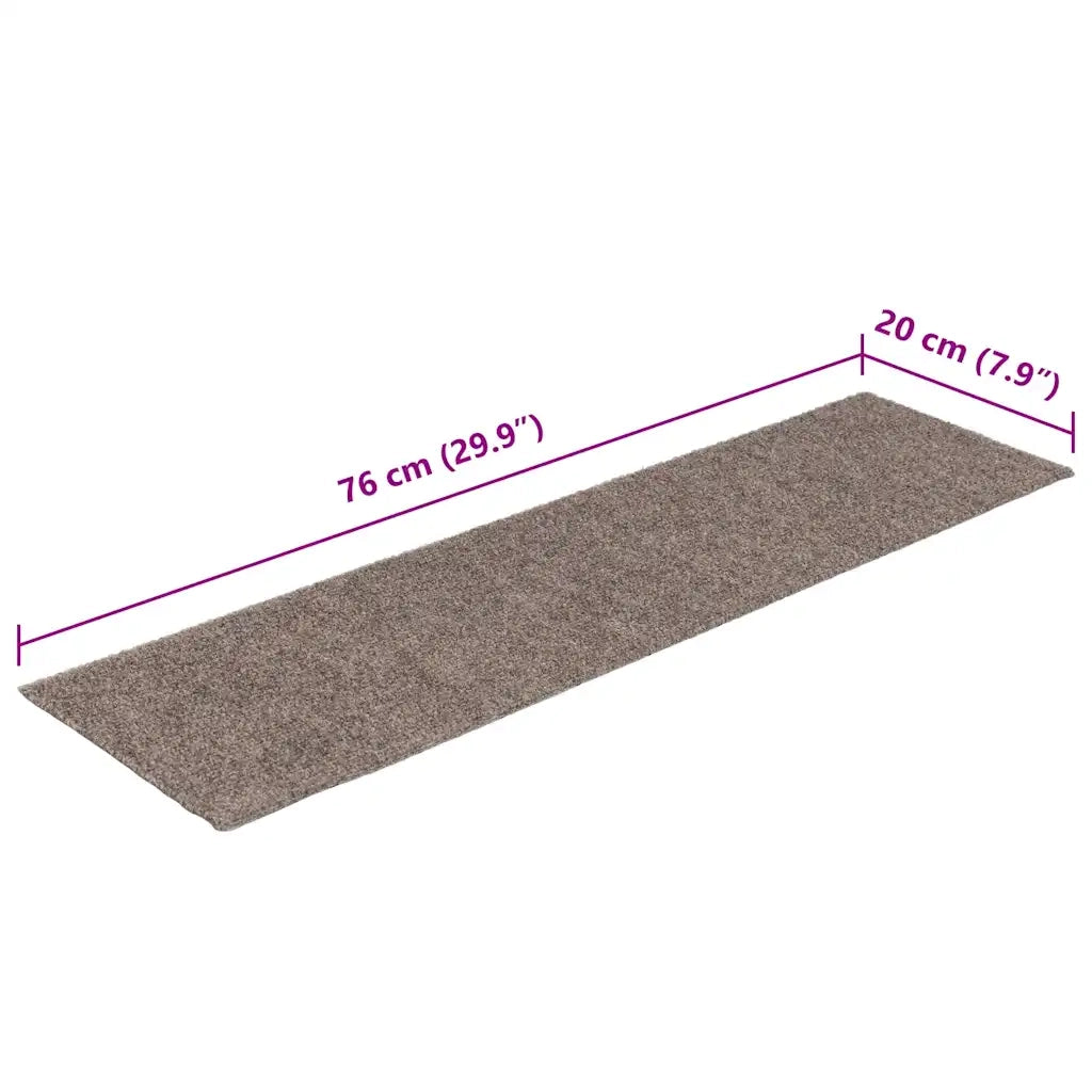 Tappetini per scale autoadesivi 15 pz 76x20 cm beige rettangolari 326933