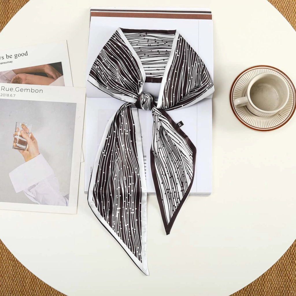 Nuova fascia per capelli alla moda con decorazioni in seta, piccola sciarpa, elastico per capelli, foulard, cintura