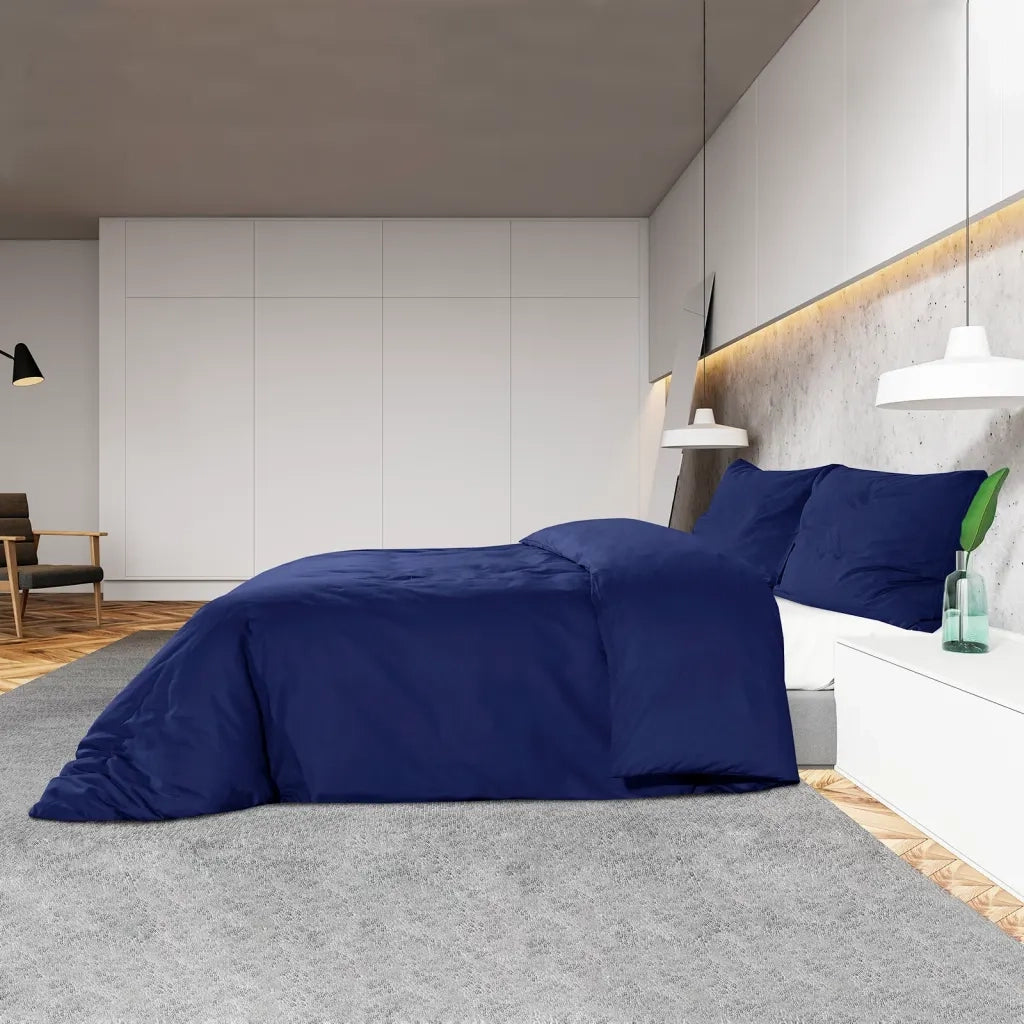Set Copripiumino Blu Marino 140x200 cm in Cotone cod mxl 67396
