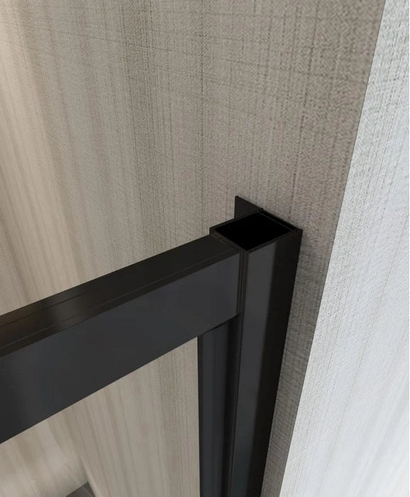 Porta Doccia Pivot Nero Opaco, Cristallo 8mm Trasparente Anticalcare Lasena Nero Opaco,75 cm,200 cm,Incluso