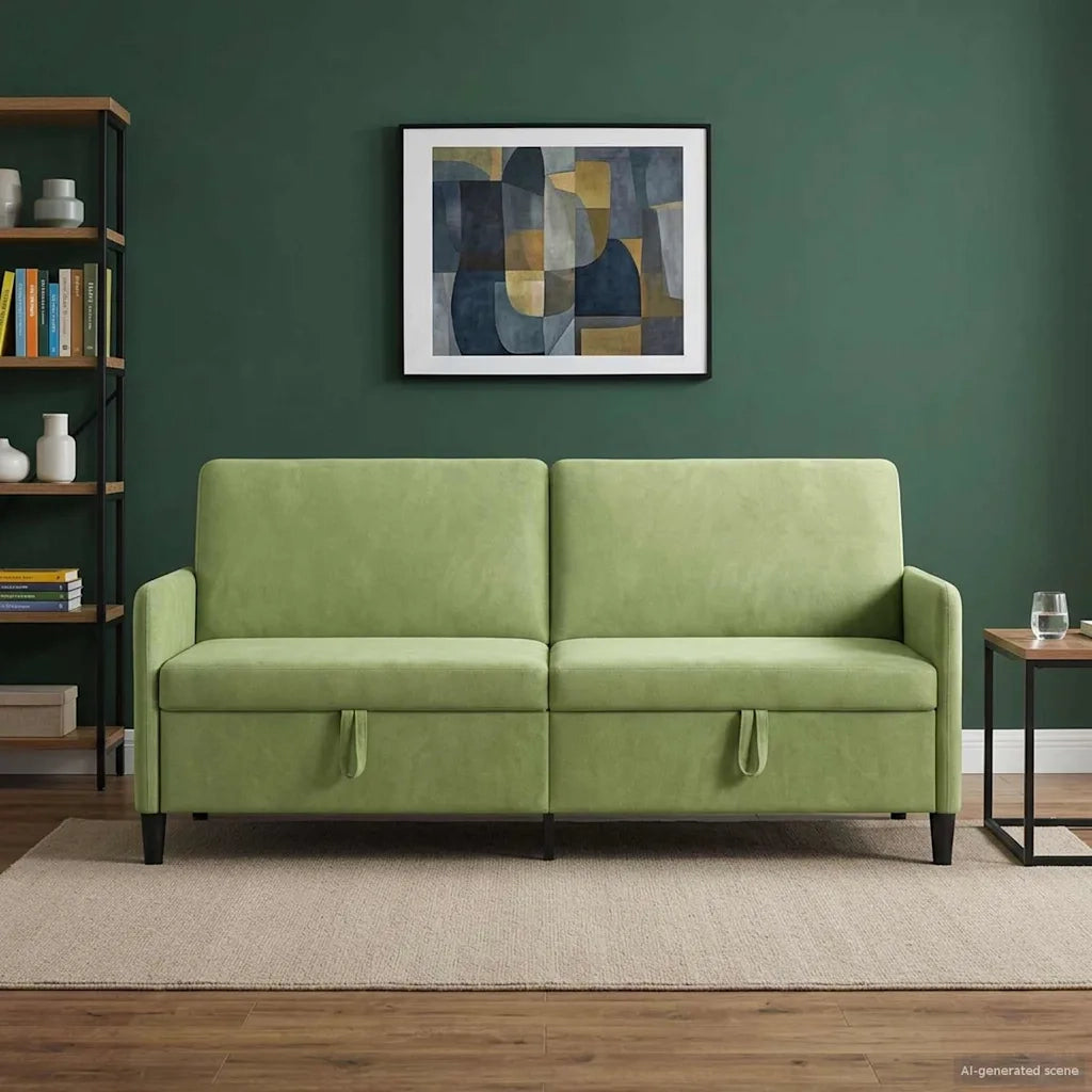 Divano con Storage Verde chiaro 192 x 78 x 87 cm Poliestere 42036992