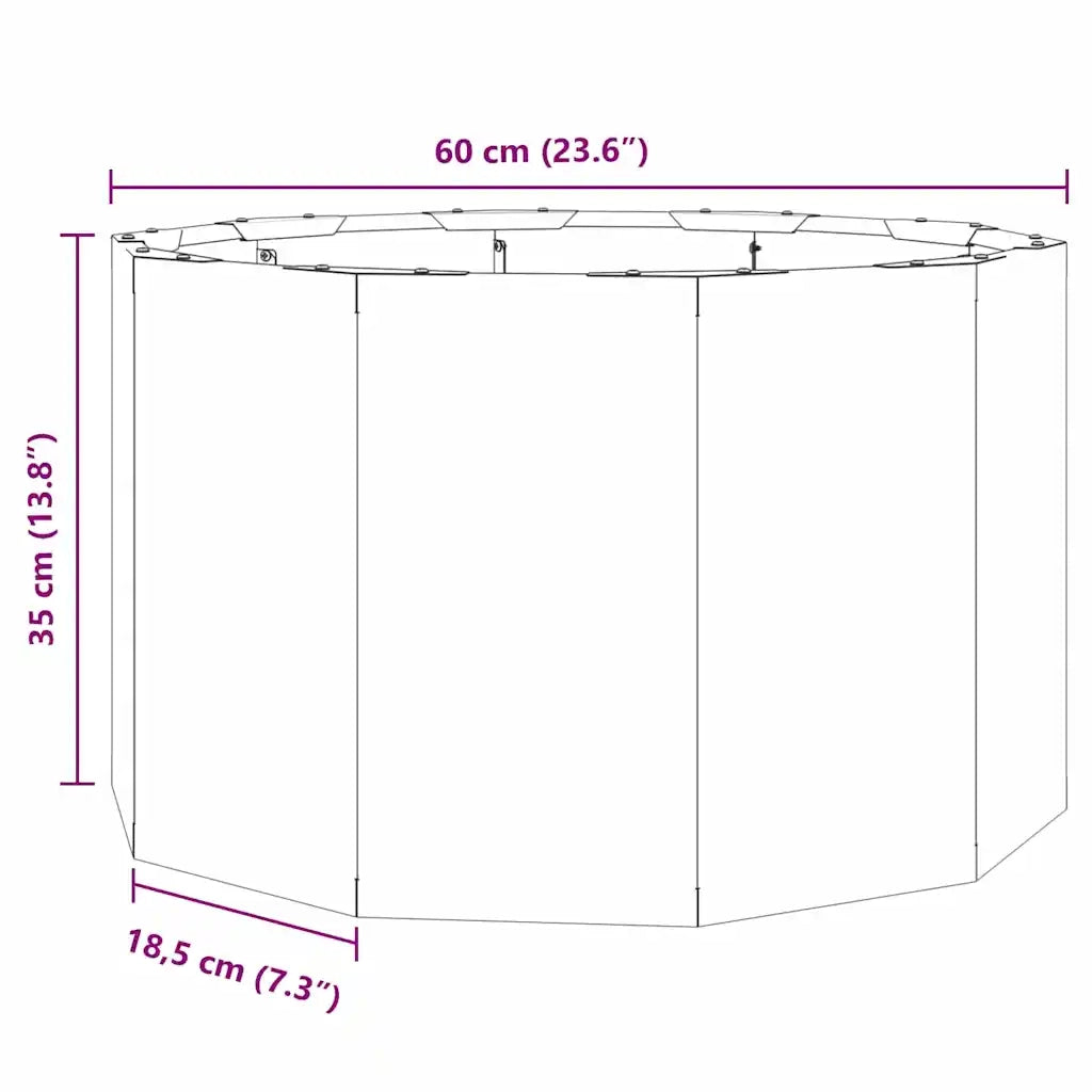 Fioriera Verde oliva 60 x 60 x 35 cm Acciaio