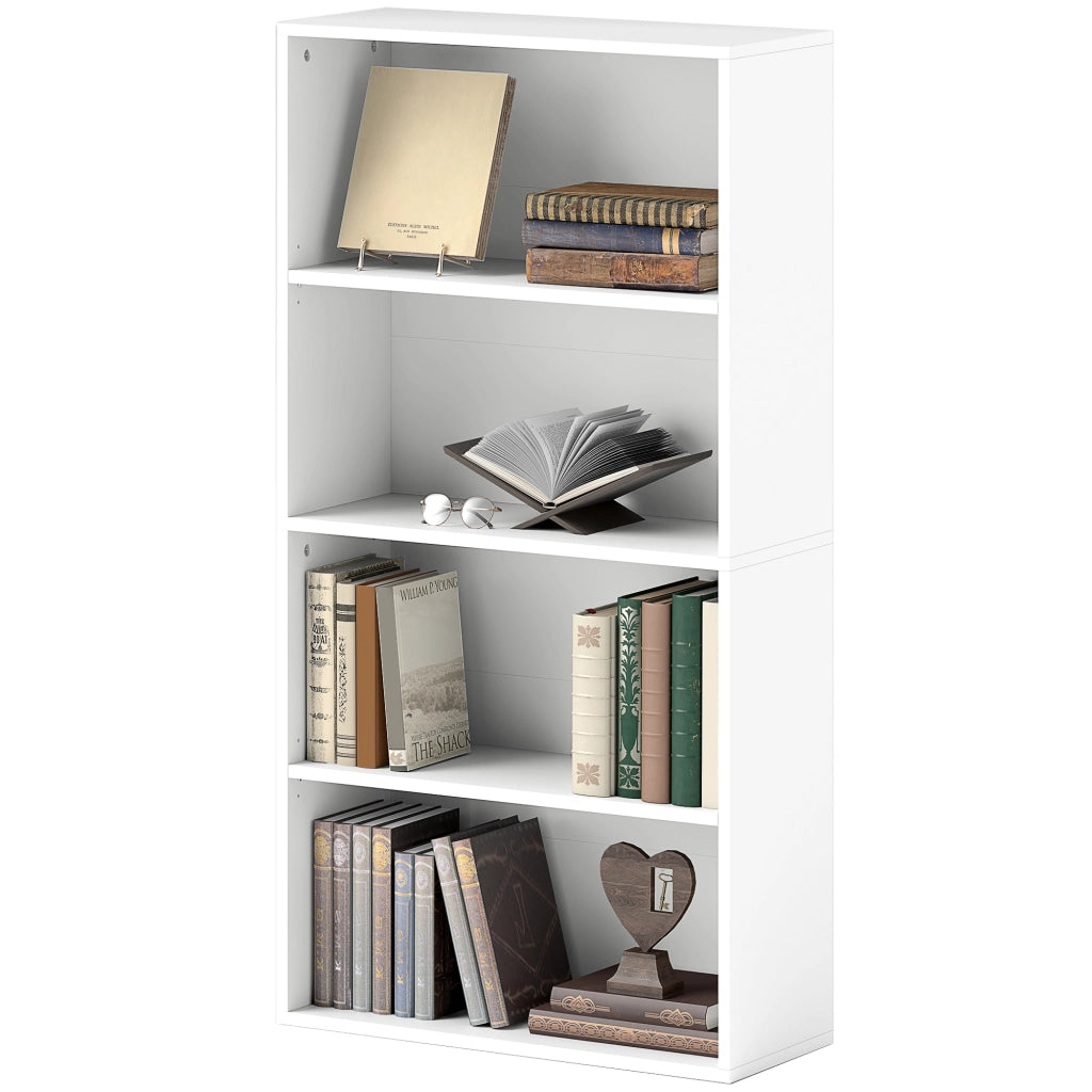 Libreria con ripiani regolabili e sistema antivolco ¨C zephmum ¨C 60x24x115,5 cm bianco