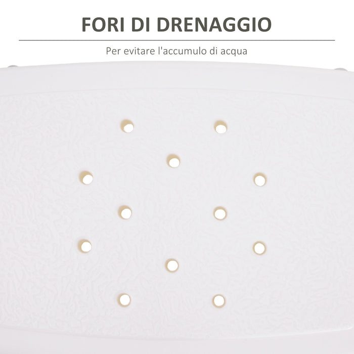 Sgabello per Doccia Bagno antiscivolo bianco altezza regolabile