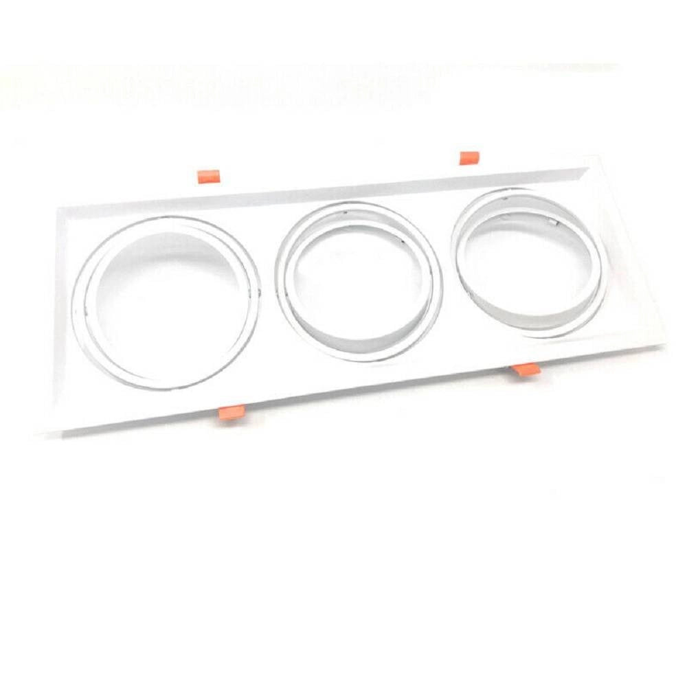 Trade Shop - Portafaretti Incasso Triplo Per Faretto Ar111 Rettangolare Orientabile P-ar111-3 -