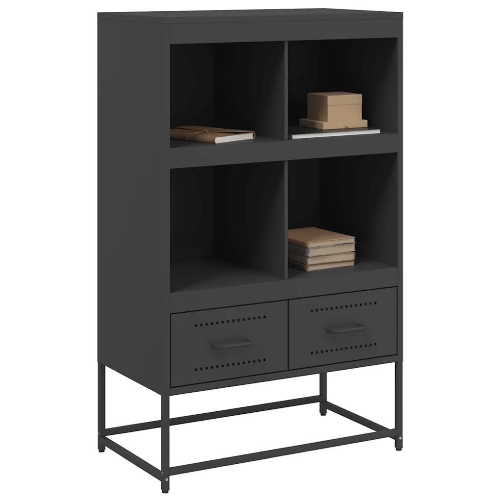 Credenza-Buffet-Armadio da cucina Nera 68x39x111,5 cm Acciaio 940930