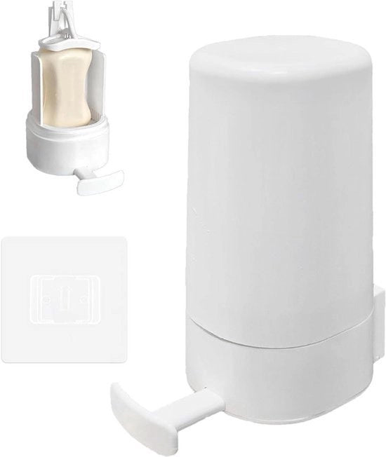 Molinello per Sapone Solido - Montaggio a Parete - Riempibile - Macinazione del Sapone - Palestra Bagno Campeggio Cucina - Bianco - 125 x 75 x 155 cm
