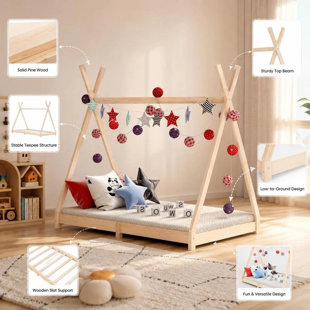 ChildrenFTs Bed Frame Solid Pine 80 X 160 Cm