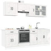 Set Mobili da Cucina 8 pz Kalmar Bianchi Lucido in Truciolato 3314823