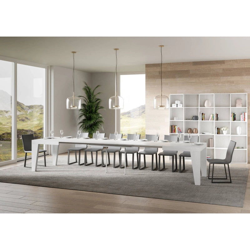 Tavolo allungabile 200/460x90 cm Naxy - Bianco Frassino