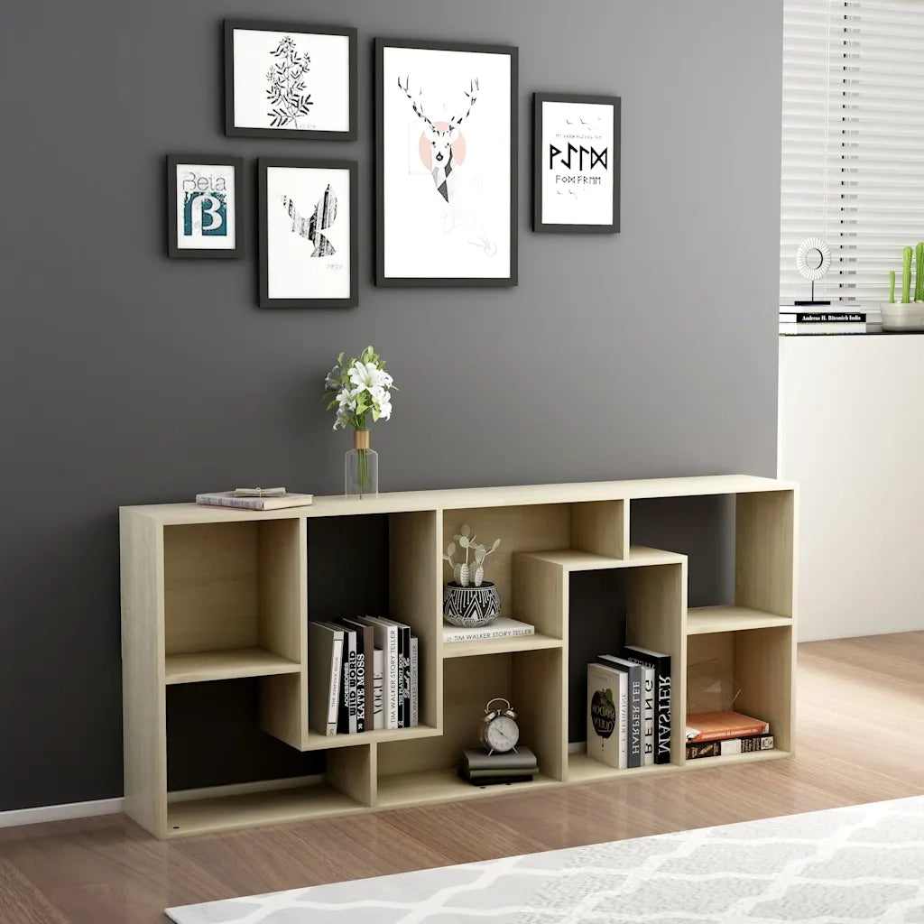 Libreria-Scaffale per Libri-Mobile di Stoccaggio Rovere Sonoma 67x24x161 cm in Legno Multistrato