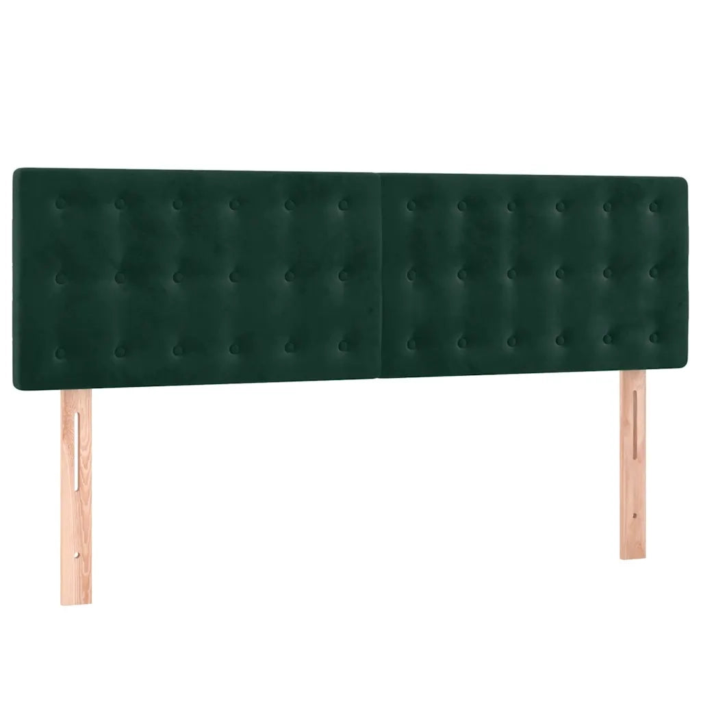 Giroletto a Molle con Materasso Verde Scuro 140x190 cm Velluto