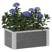 Fioriere | Cassetta per fiori | Letto rialzato da giardino Grigio 50 x 30 x 22 cm