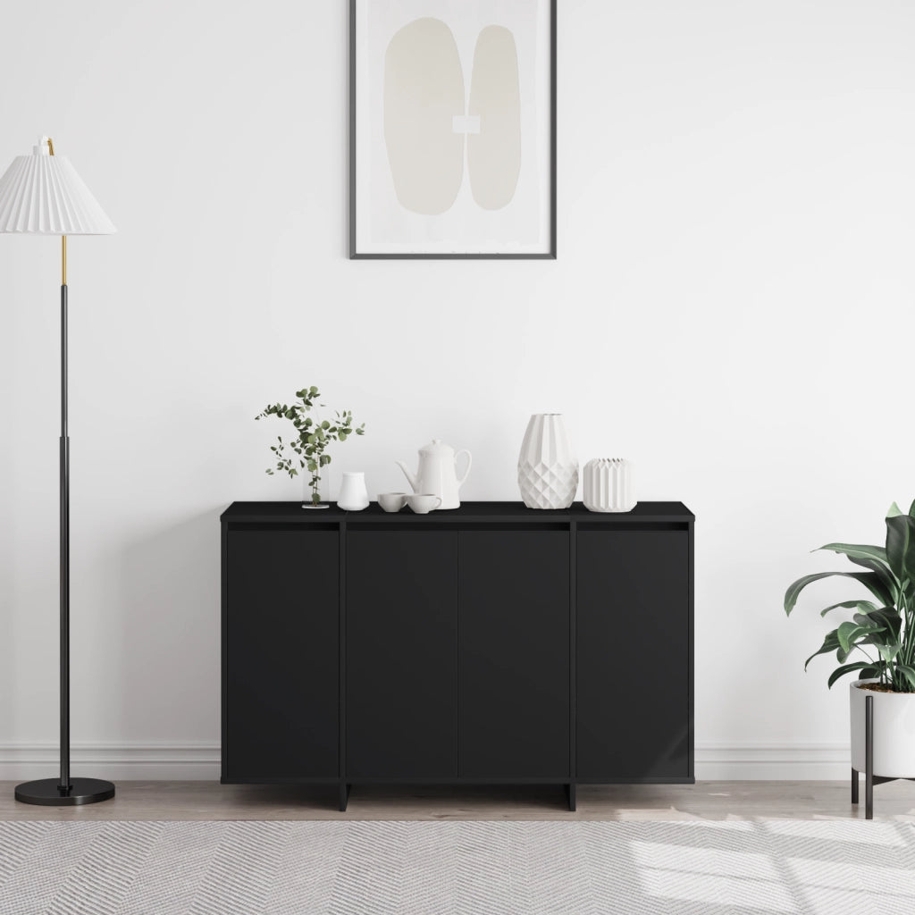 Credenza Nera Nero Legno ingegnerizzato 120 x 41 x 75 cm