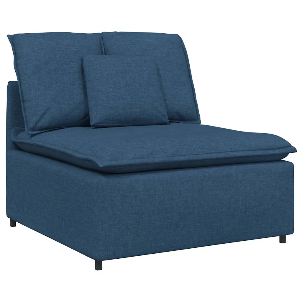 Modulo Centrale Divano Modulare con Cuscini Blu 100 cm 4104424