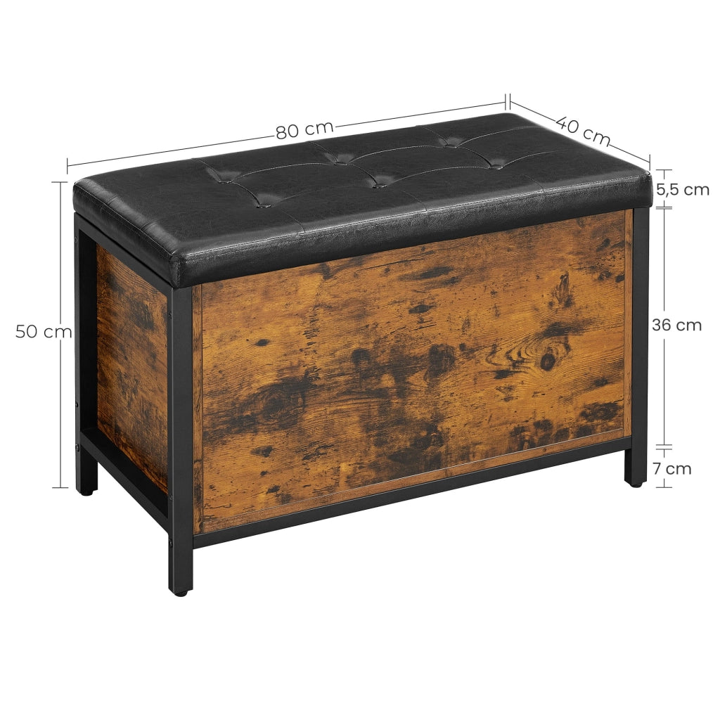Valora BOX LSC80BX Pouf contenitore marrone rustico per soggiorno