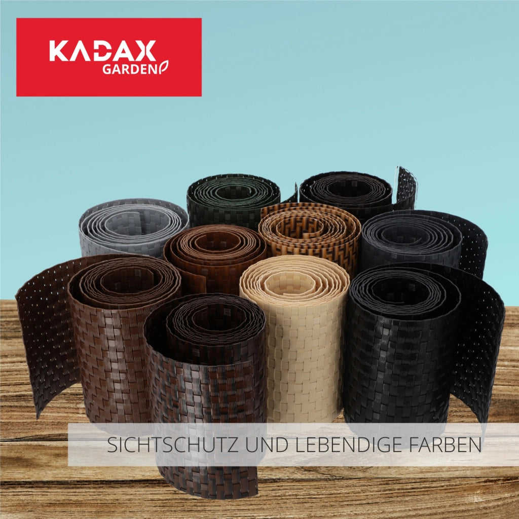 Nastro per recinzioni KADAX marrone per pannelli di recinzione 19 cm 2,55 m Copertura per recinzione