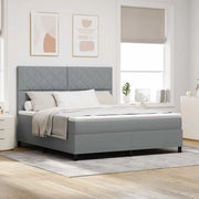 Letto a molle con testiera Grigio chiaro 180 x 200 cm Tessuto 3339483