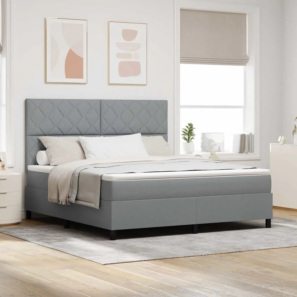 Letto a molle con testiera Grigio chiaro 180 x 200 cm Tessuto 3339483