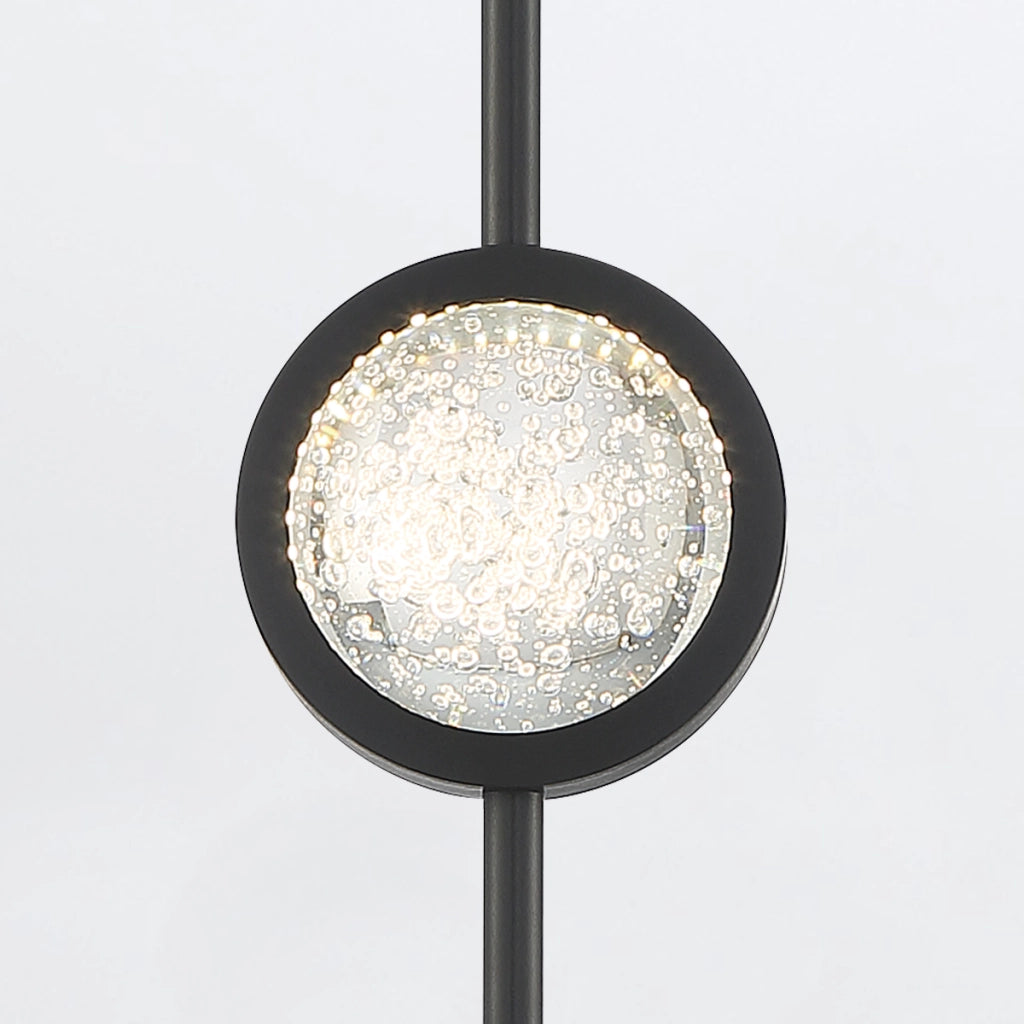 Lampada a sospensione Barletta nera LED 6W vetro Quintiesse