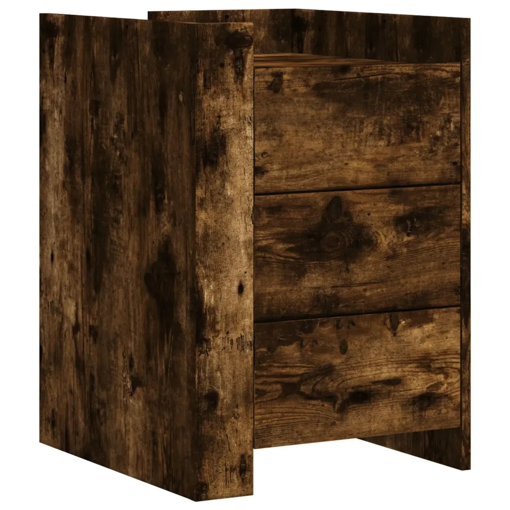 Comodino-Tavolino da notte Rovere Fumo 45x50x65 cm in Legno Multistrato