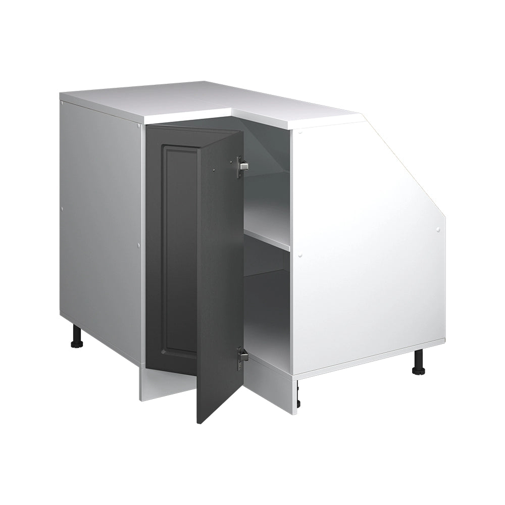 Mobile sottotetto Mobile angolare Rion Antracite rustico/Bianco 75.6 x 83.8 cm con 1 porta, carcassa dell’armadio profondità 60 cm Vicco
