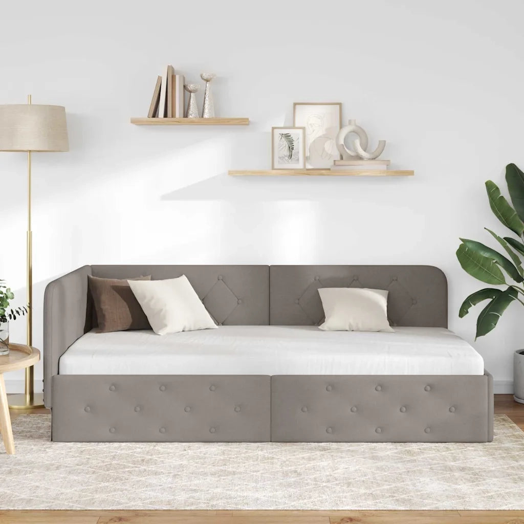 Cornice del letto ad angolo Talpa 90 x 190 cm Tessuto