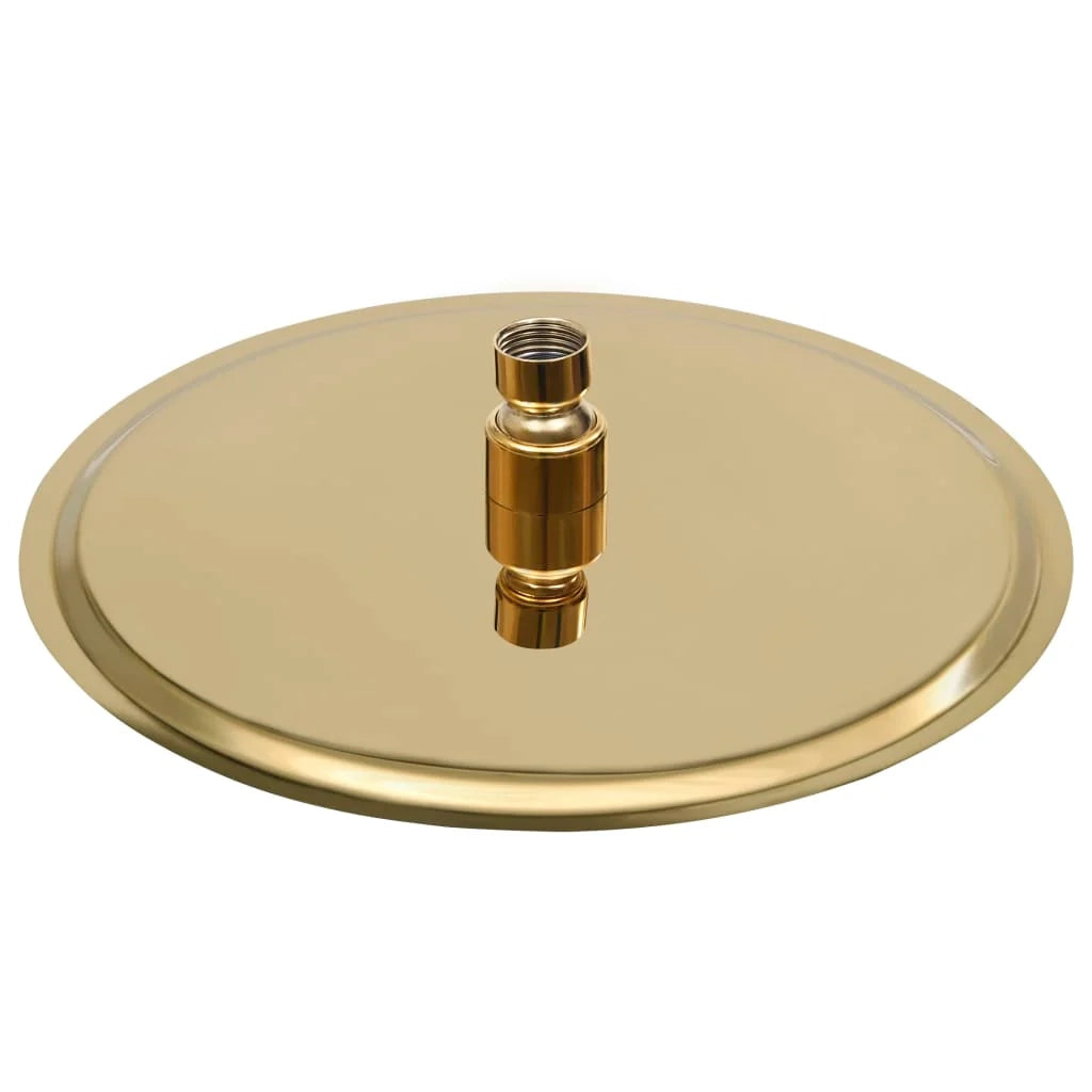 Soffione doccia a pioggia soffione doccia a spruzzo doccetta accessorio da bagno acciaio inox 25 cm rotondo oro 02_0002086